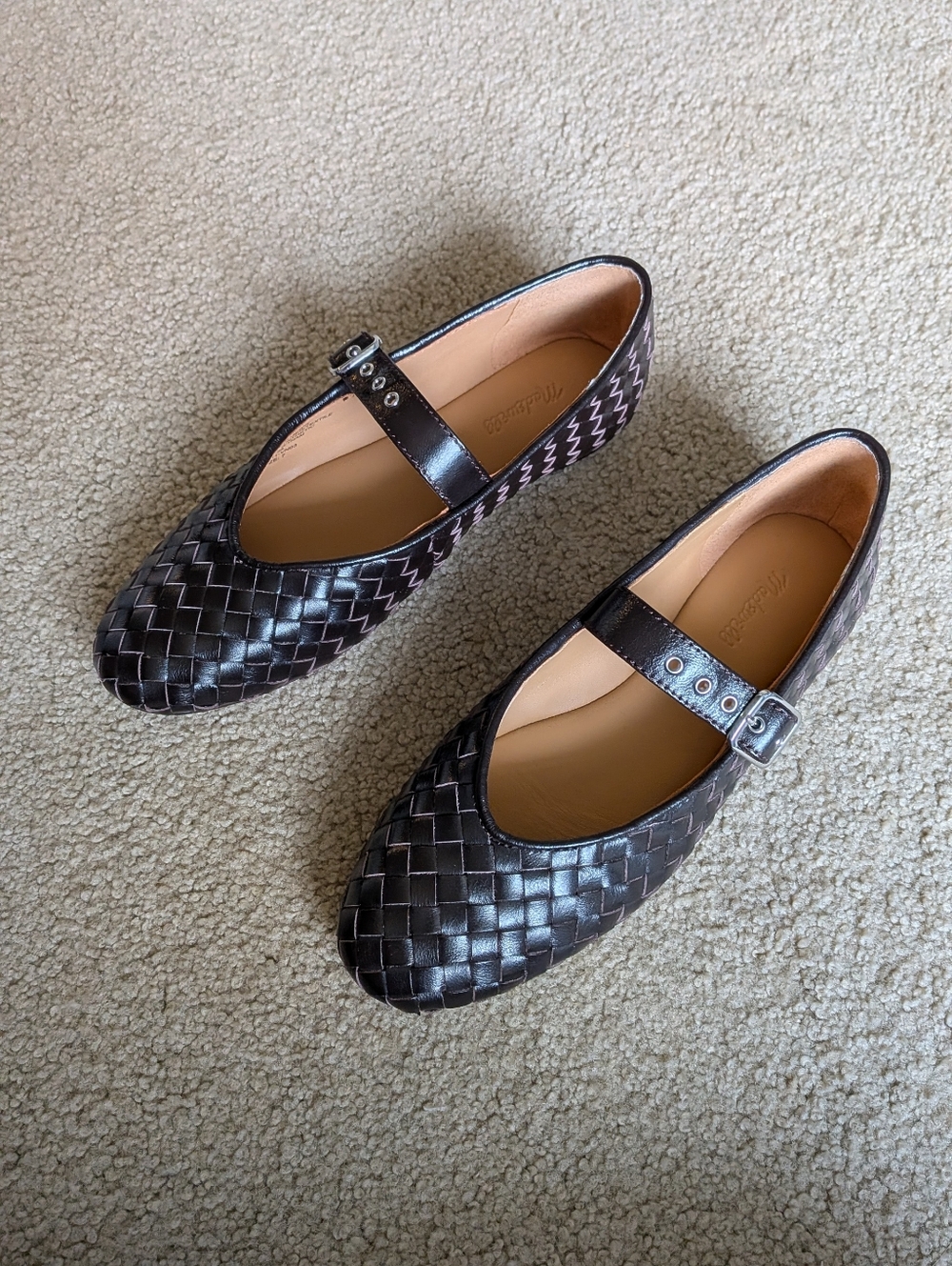 Madewell Remy Flat In Woven Leather - Size 7 EUC